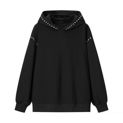 Damen Hoodie Nieten Elegant