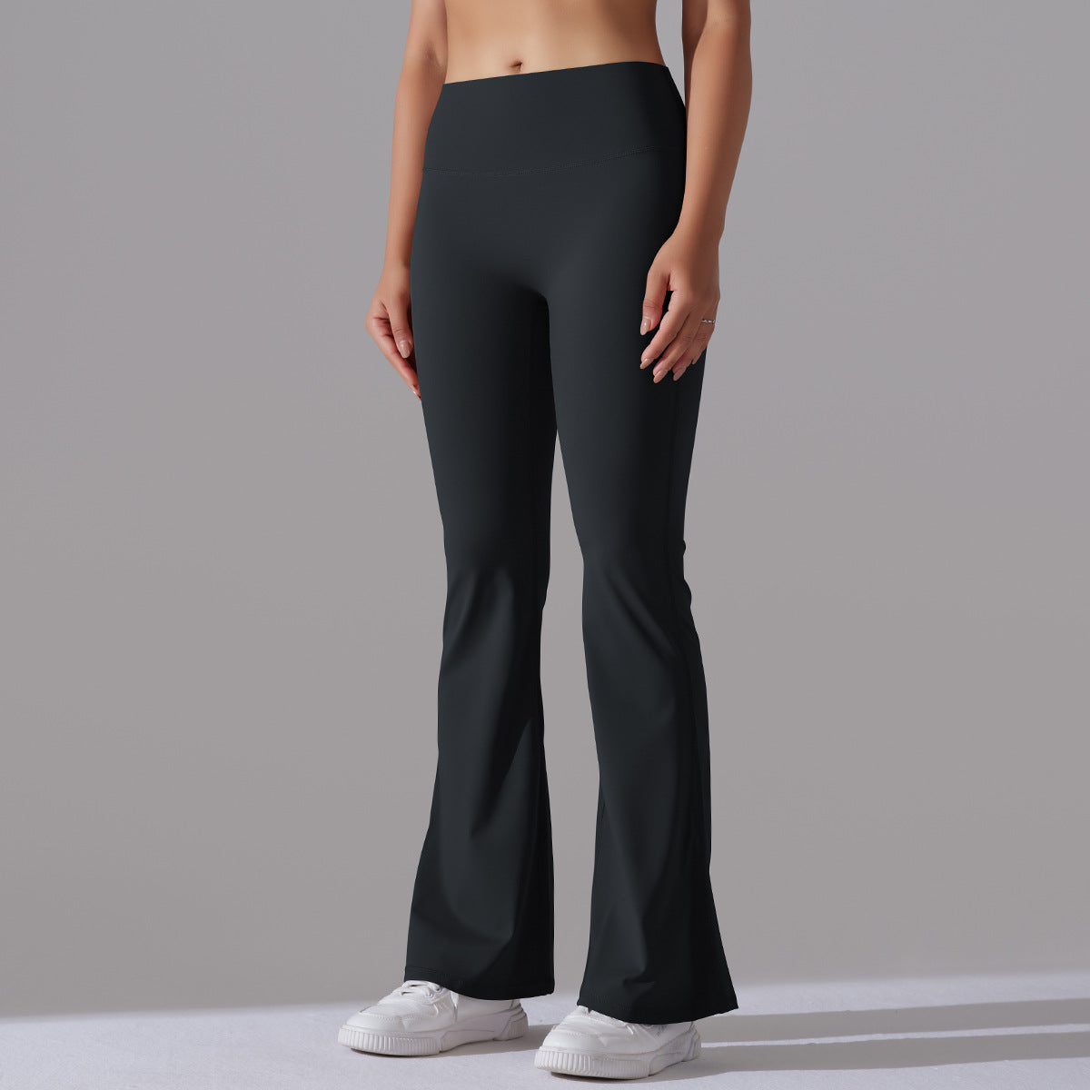Damen Fitnesshose Flared High-Waist Sportleggings für Training