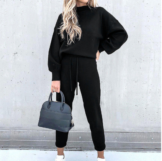 Damen Jumpsuit Loungewear mit Puffärmeln und verstellbarem Taillenzug