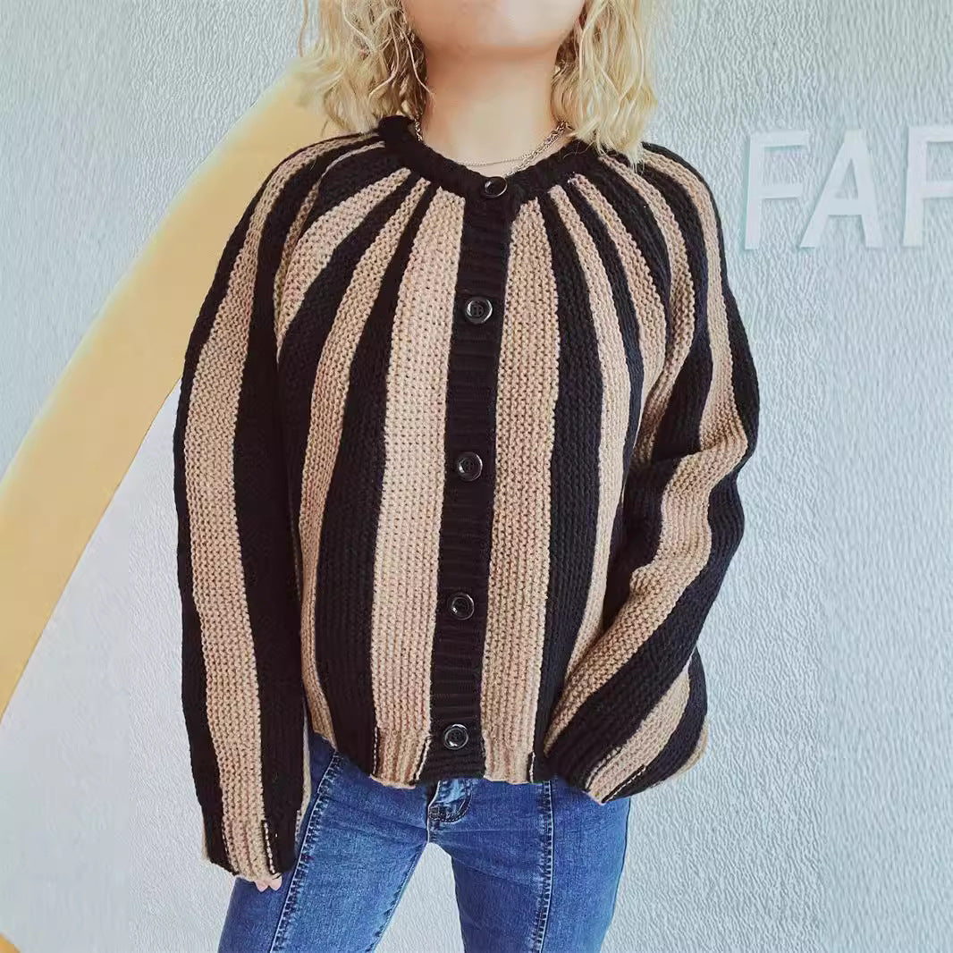 Damen Strickjacke mit vertikalen Streifen Norvielle