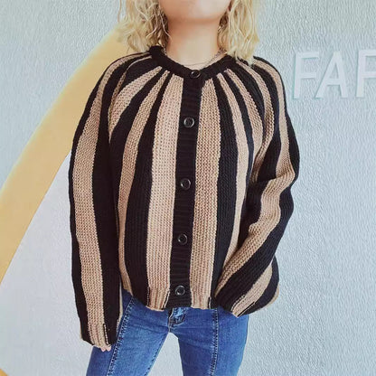 Damen Strickjacke mit vertikalen Streifen Norvielle