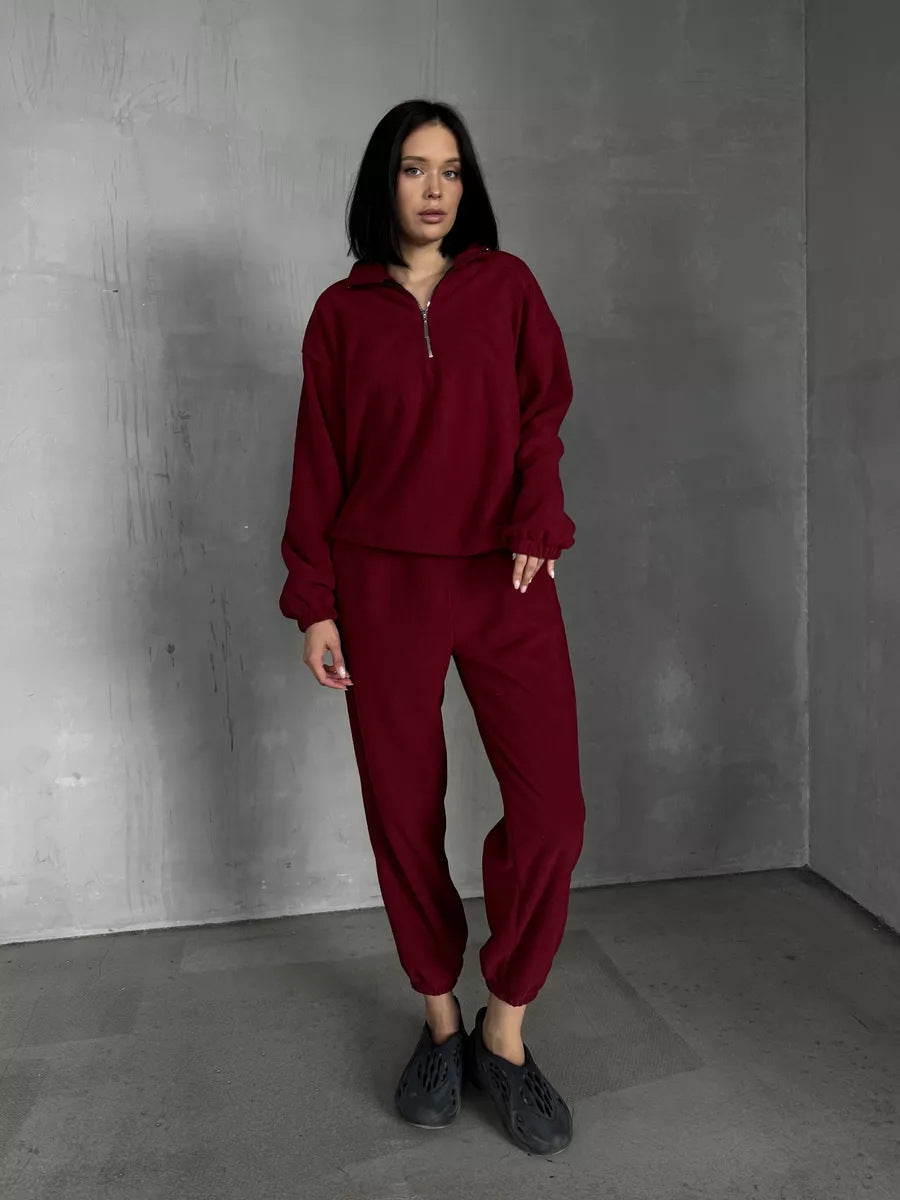 Damen Sportset Sweatshirt Jogginghose Tunnelzug Norvielle