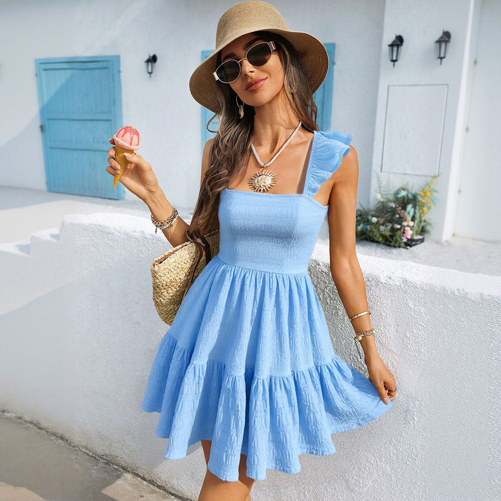 Damen Rüschenkleid Elastisch Sommer Norvielle