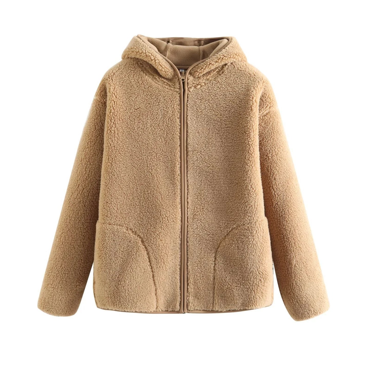 Damen Fleecejacke mit Kapuze und Taschen Norvielle