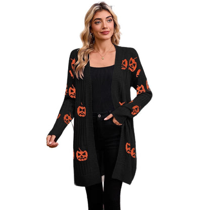 Damen Strickjacke Geistermotiv Norvielle