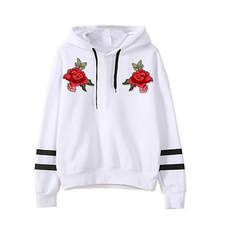 Damen Sweatshirt Rosenstickerei Norvielle