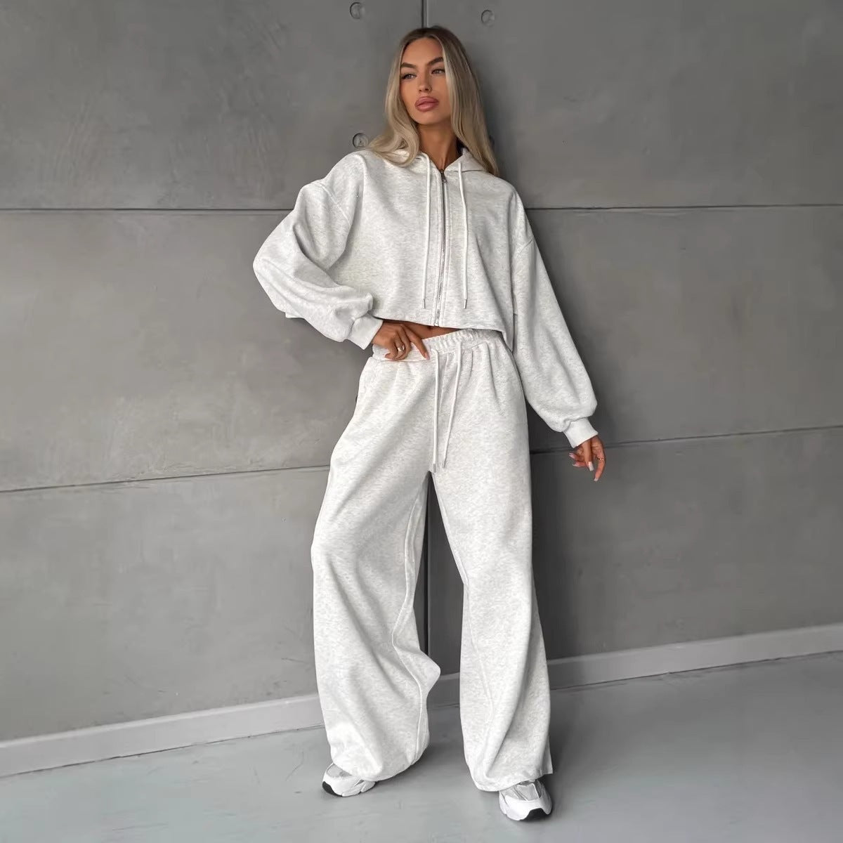 Damen Cropped Hoodie und Jogginghose Bequem Norvielle