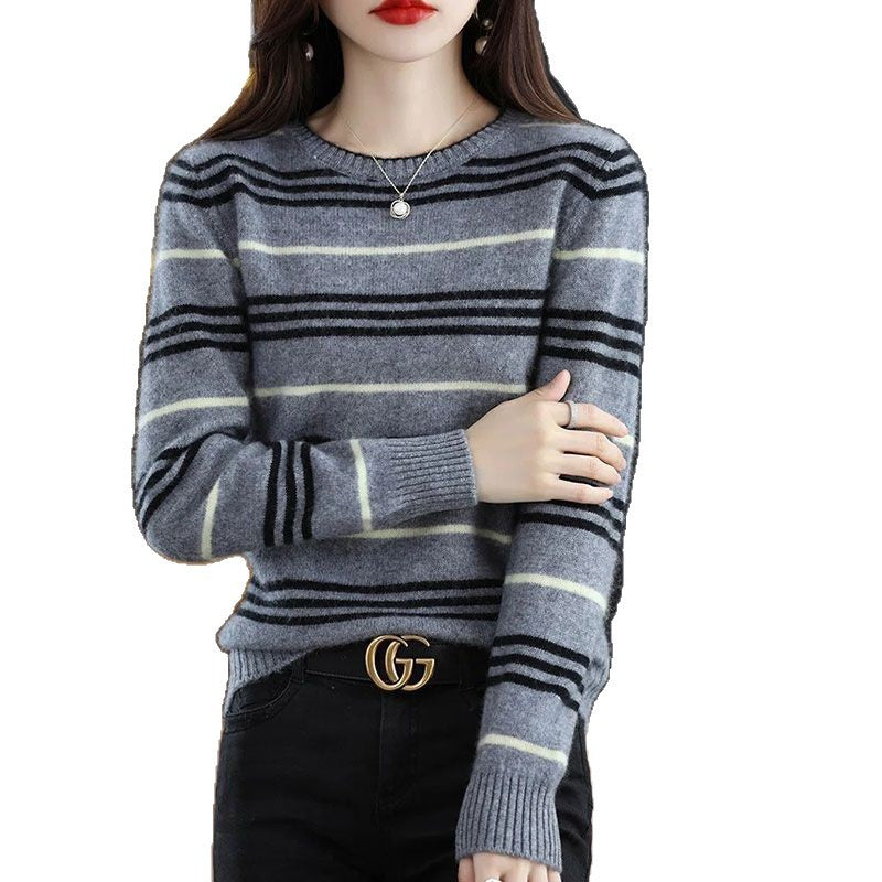 Damen Streifenpullover Modern Gemütlich Norvielle