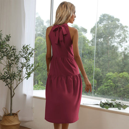 Damen Abendkleid Halsmanschette Fließender Rock Norvielle