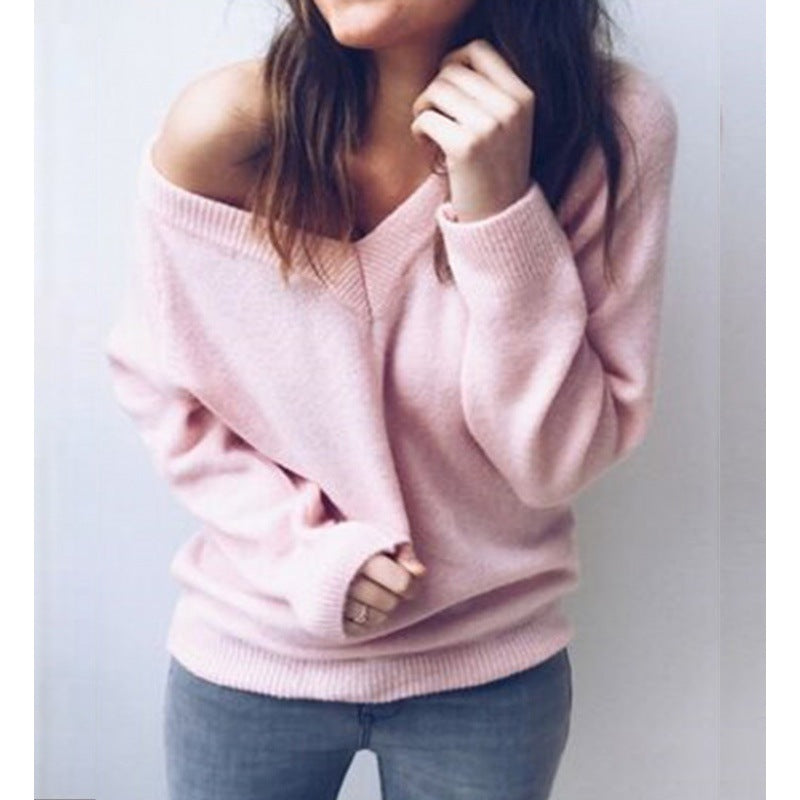 Damen Pullover V-Ausschnitt Lässiger Schnitt Norvielle