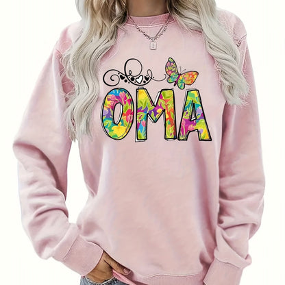 Damen Sweatshirt Botanischer Aufdruck Norvielle