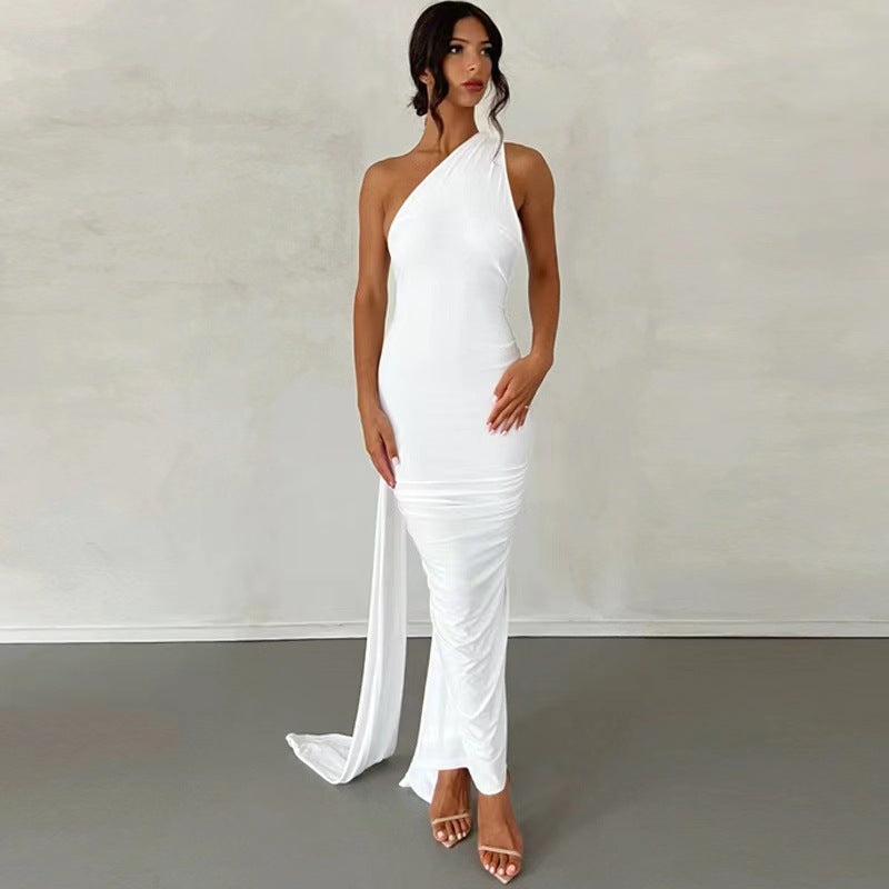 Damen Wickelkleid Asymmetrischer Saum Figurbetont Norvielle