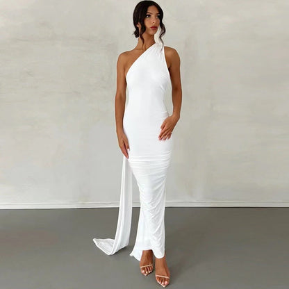 Damen Wickelkleid Asymmetrischer Saum Figurbetont Norvielle