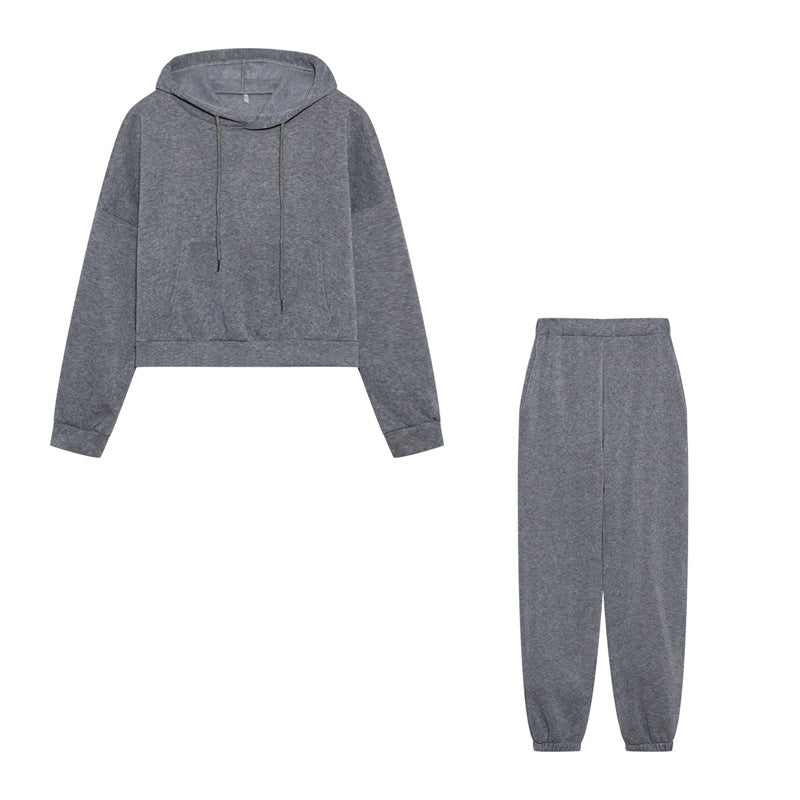 Damen Sport Set Crop-Hoodie Jogginghose Norvielle