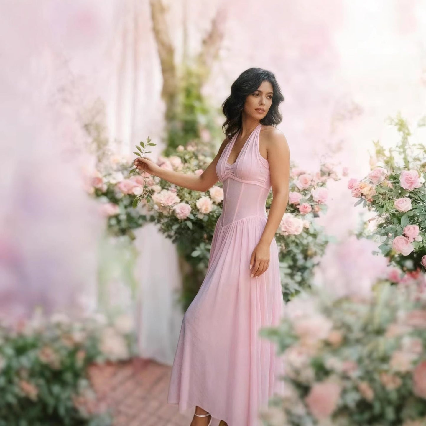 Damen Maxikleid Trägerlos Elegant Norvielle