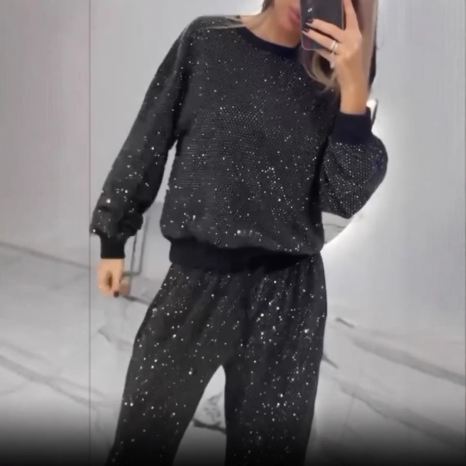 Damen Sport-Set Glitzernd Elastisch Schwarz Norvielle - Norvielle