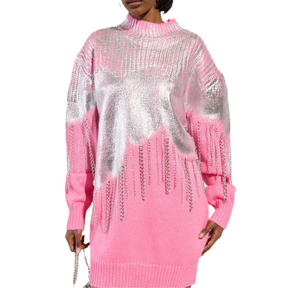Damen Pullover mit Glitzerfransen Norvielle