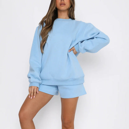 Damen Sweatshirt-Set Kurzshorts Norvielle