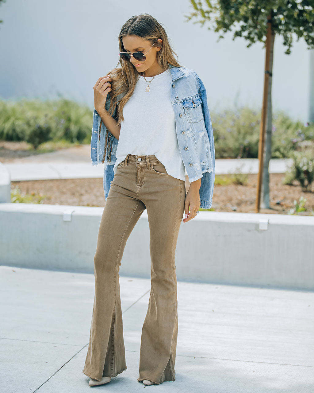 Damen High-Waist Flare Jeans Lang Norvielle