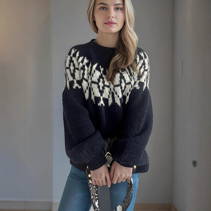 Damen Pullover Norweger Muster Norvielle