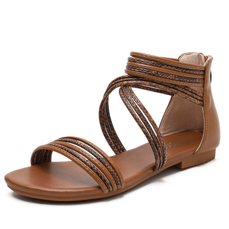 Damen Elegante Sommer Sandalen aus Leder Norvielle - Norvielle