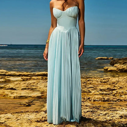 Damen Abendkleid Plissiert Norvielle Elegant