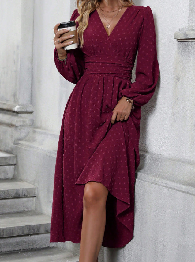Damen Maxikleid Wickeloptik Elegantes Design Norvielle
