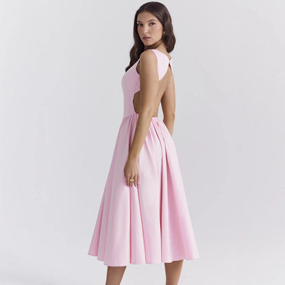 Damen Elegantes Midi-Kleid Ausgefallener Schnitt Norvielle