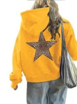 Damen Kapuzenpullover Leopardenstern-Design Norvielle