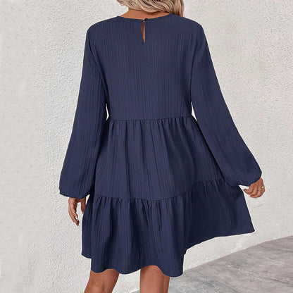Damen Kleid Geraffter Rock Norvielle