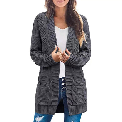 Damen Grobstrick-Cardigan mit Taschen und Struktur-Optik Norvielle