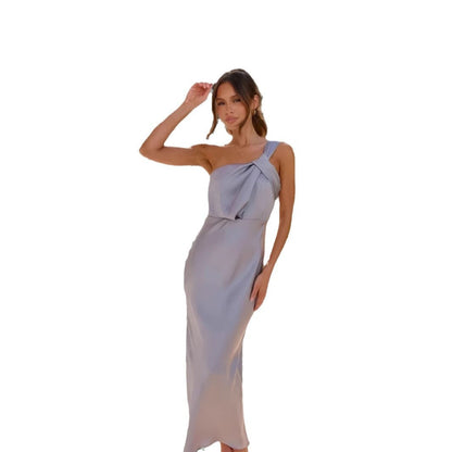 Damen Maxikleid Asymmetrisch Schwingender Saum Norvielle