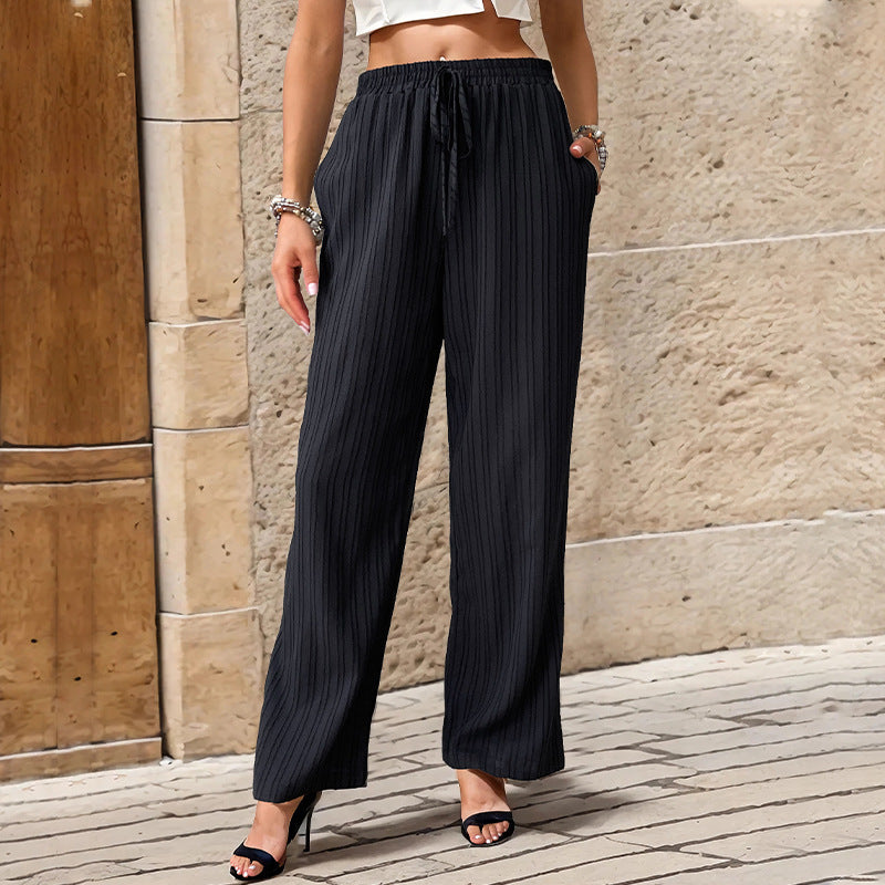 Damen Palazzo-Hose Elastischer Bund Seitentaschen Norvielle