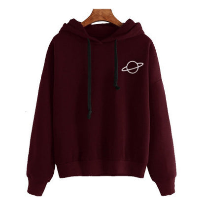 Damen Kapuzenpullover Kängurutasche Planeten-Design Norvielle