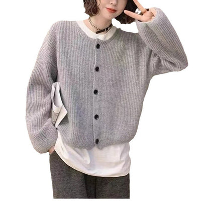 Damen Strickcardigan Lässig Weit Norvielle