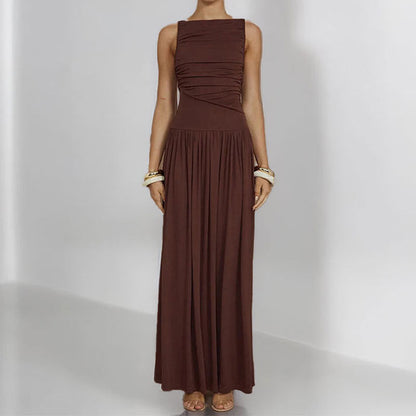 Damen Maxikleid Raffiniertes Raffung Design Norvielle