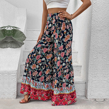 Damen Maxirock Floralmuster Ausgestellter Schnitt