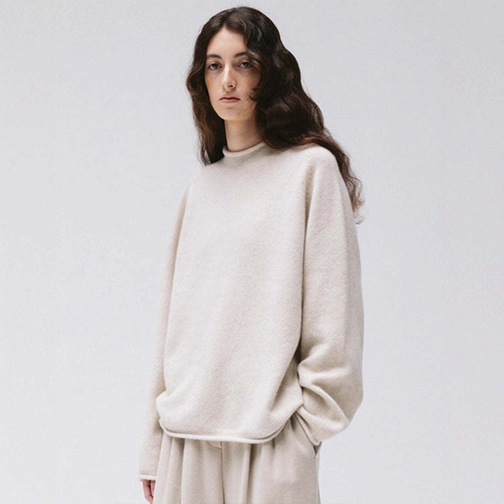 Damen Strickpullover Hochgeschnitten Komfort Norvielle