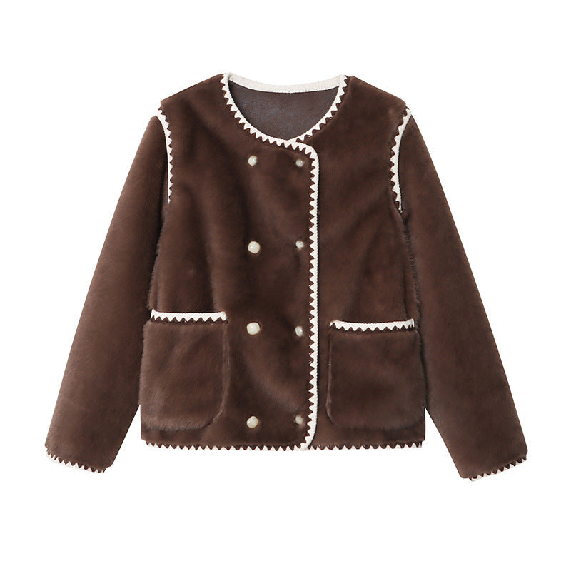 Damen Fleecejacke Dekorativ Knöpfe Norvielle