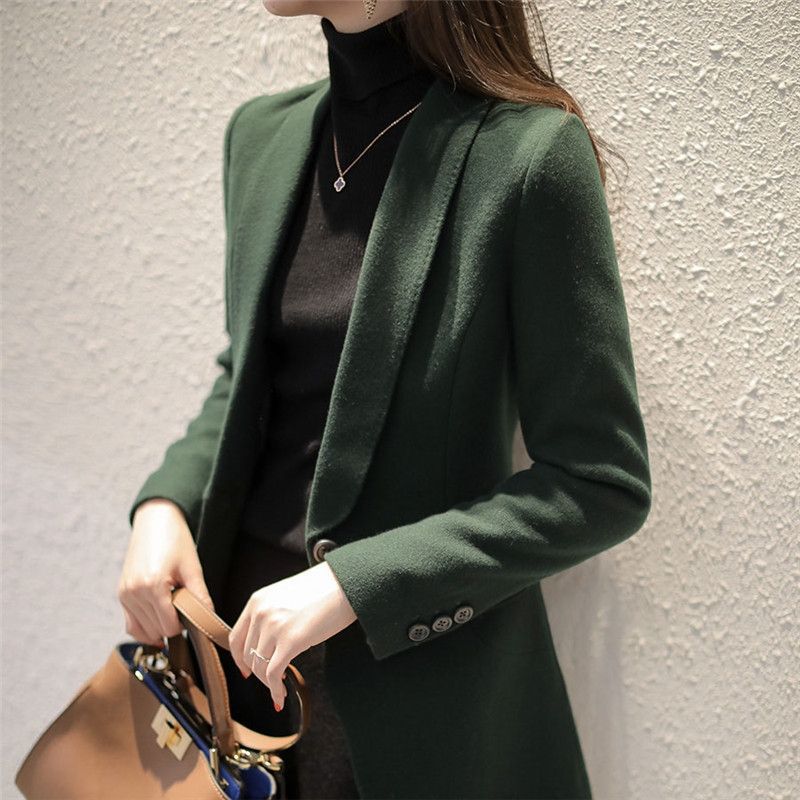 Damen Blazer mit Revers Elegant Schwarz - Norvielle