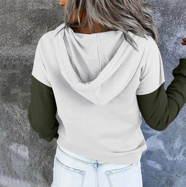 Damen Kapuzenpullover Farbblockdesign Klassisch