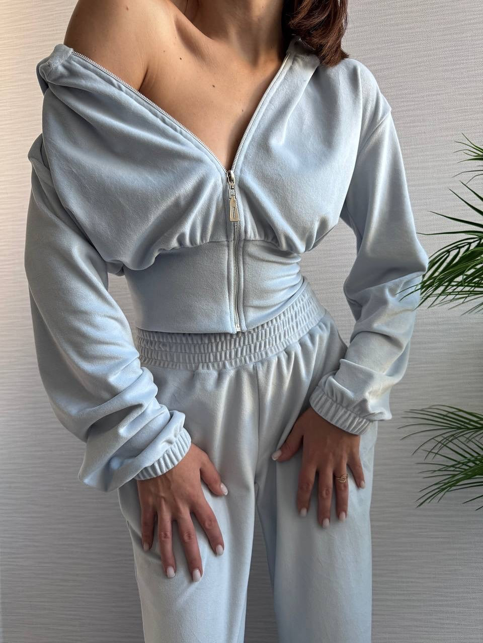 Damen Lounge-Set mit Kapuze elastischer Bund Norvielle