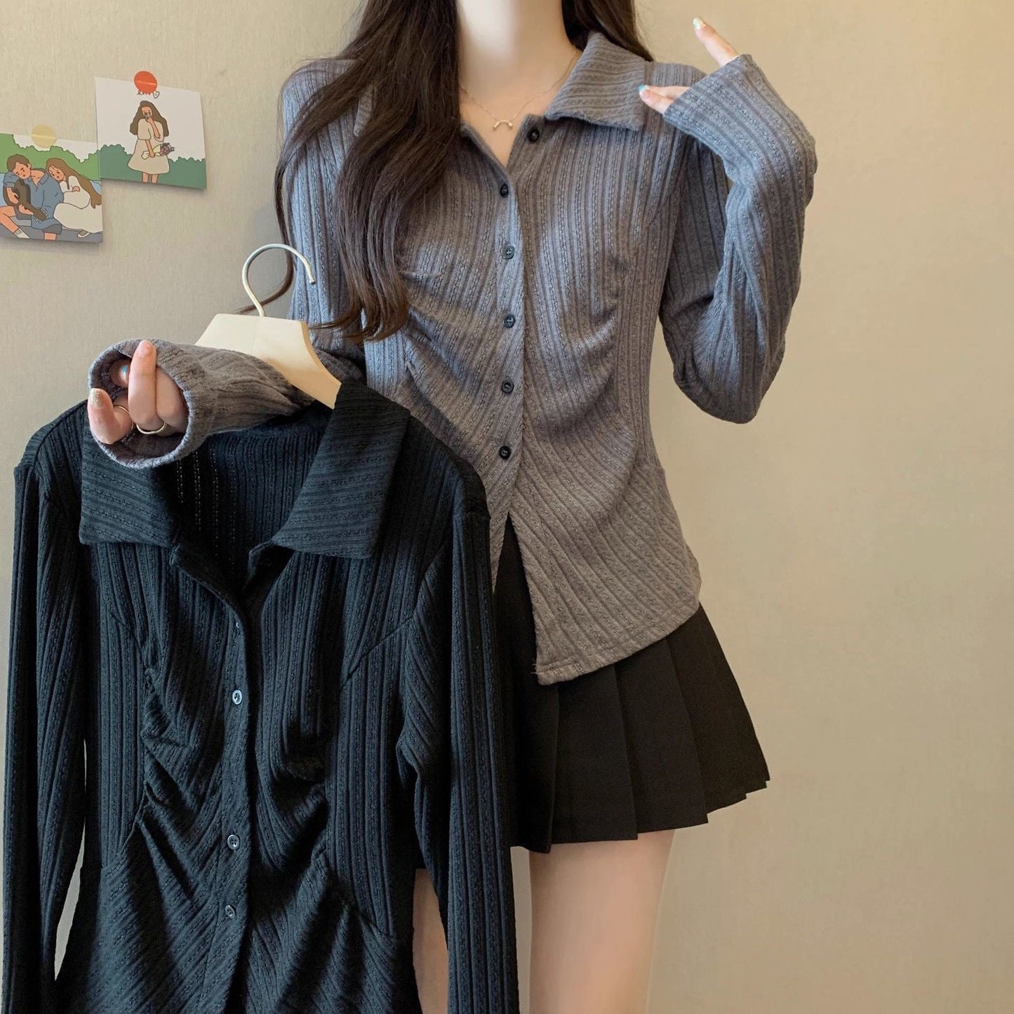 Damen Rippstrickbluse Langärmlig Norvielle - Norvielle