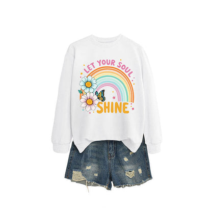 Damen Sweatshirt Bunt Floralmuster Baumwolle