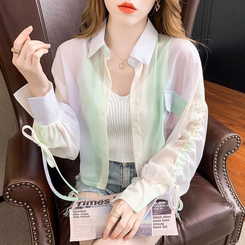 Damen Bluse Transparent mit Raffungen Norvielle