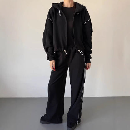 Damen Fleece Hoodie Jogginghose Set Norvielle