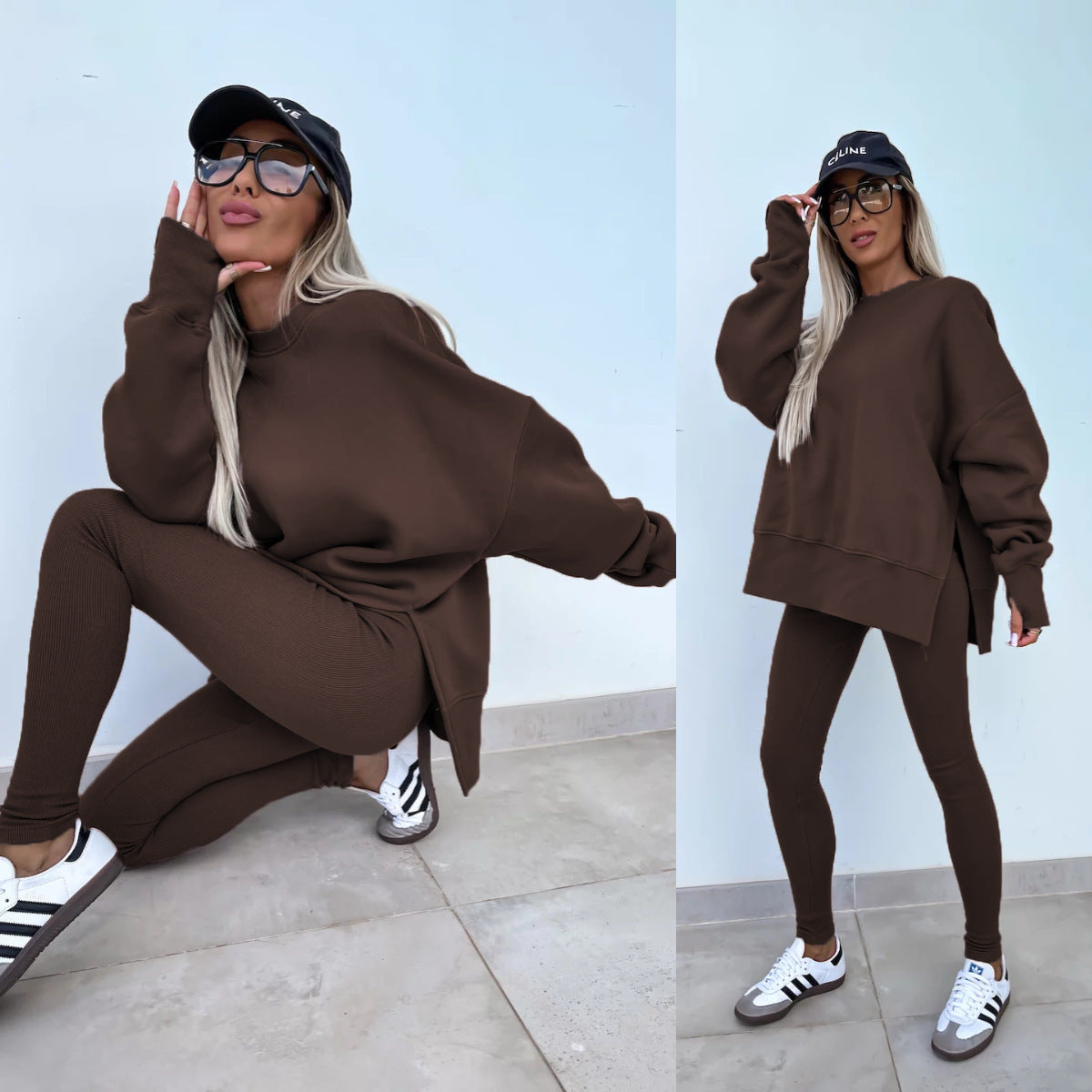Damen Sport-Loungewear-Set mit Sweatshirt und Leggings