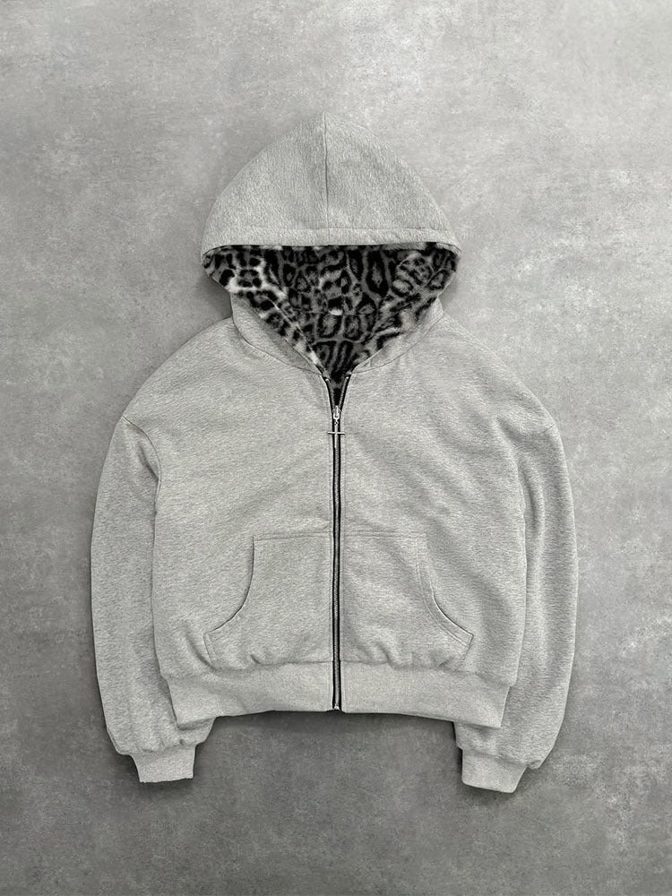 Damen Kapuzenpullover Weich Innenfutter Hochwertiger Reißverschluss