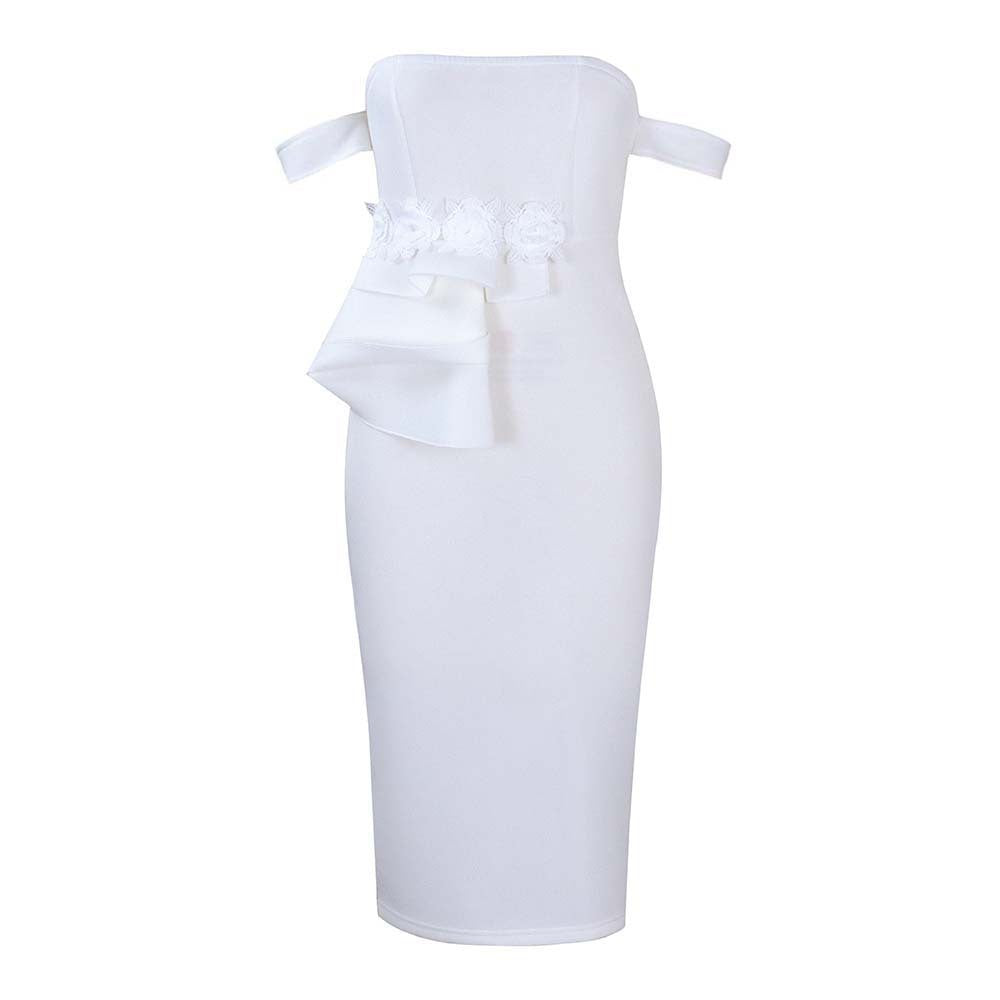 Damen Midi-Kleid Asymmetrische Träger Floralmuster