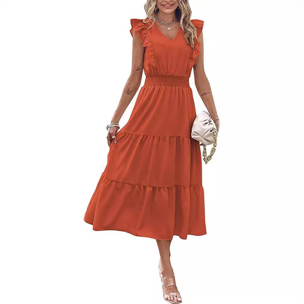 Damen Langarm-Kleid mit Volumenrock Norvielle